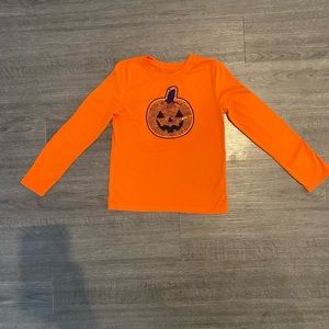 Kid’s Halloween pumpkin sequins flip shirt